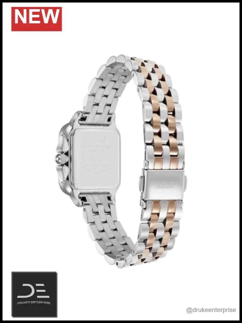 28mm Women's Quartz Wrist Watch with Crystal Sunray Dial, Two-Tone Stainless